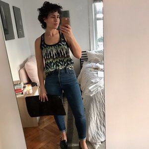 Multi-colored (tie dye-esque) tank/blouse